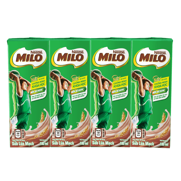 Thức uống lúa mạch uống liền Nestle Milo 180ml - Lốc 4 hộp