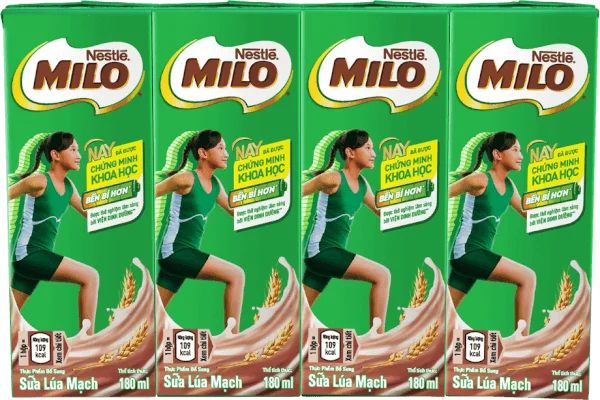 Thức uống lúa mạch uống liền Nestle Milo 180ml - Lốc 4 hộp
