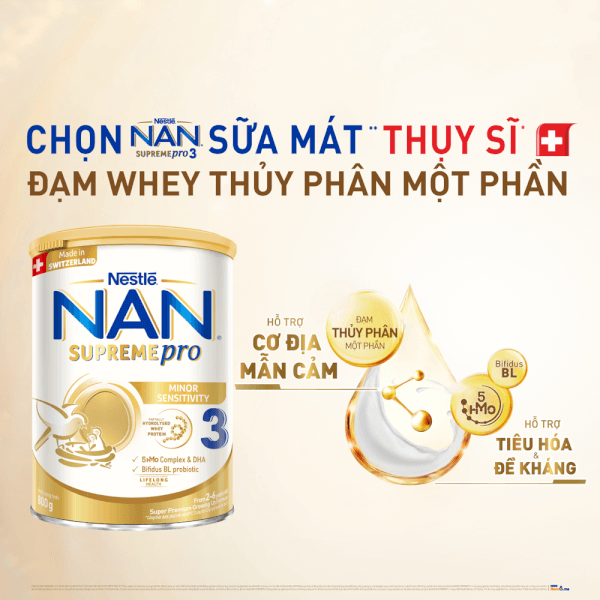 Combo 2 Sữa NAN SUPREME PRO số 3 800g (2-6 tuổi)