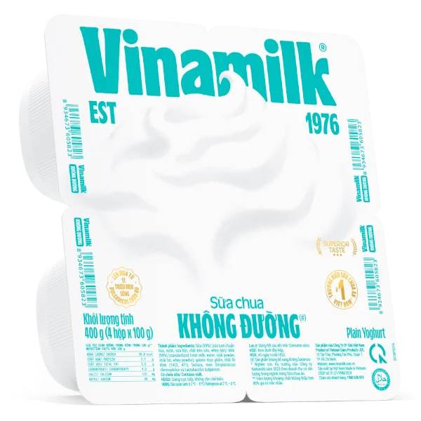 Sữa chua Vinamilk không đường 100g (giao bao bì ngẫu nhiên)