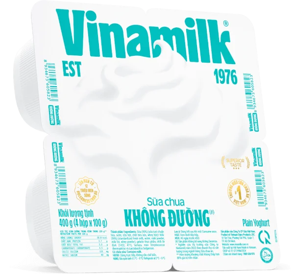 Sữa chua Vinamilk không đường 100g (giao bao bì ngẫu nhiên)