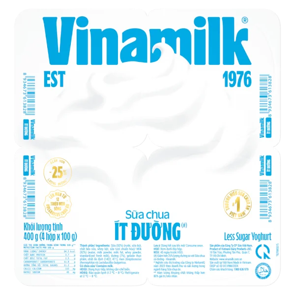 Sữa chua Vinamilk ít đường 100g (giao bao bì ngẫu nhiên)