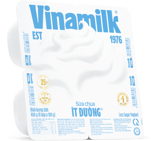Sữa chua Vinamilk ít đường 100g (giao bao bì ngẫu nhiên)