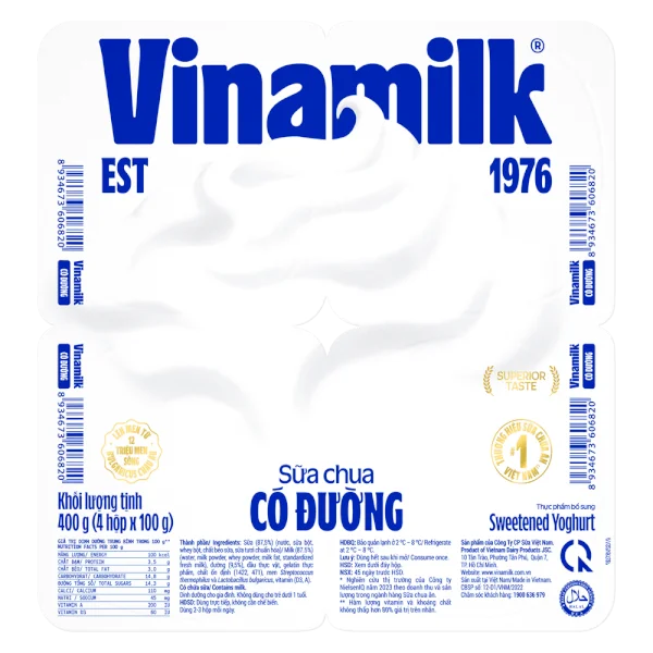 Sữa chua Vinamilk có đường 100g (giao bao bì ngẫu nhiên)