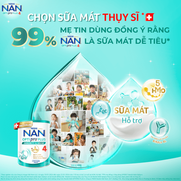 Sữa Nan Optipro PLUS 4 1.5kg, với 5HMO, Công thức từ Thụy Sĩ (2-6 tuổi)