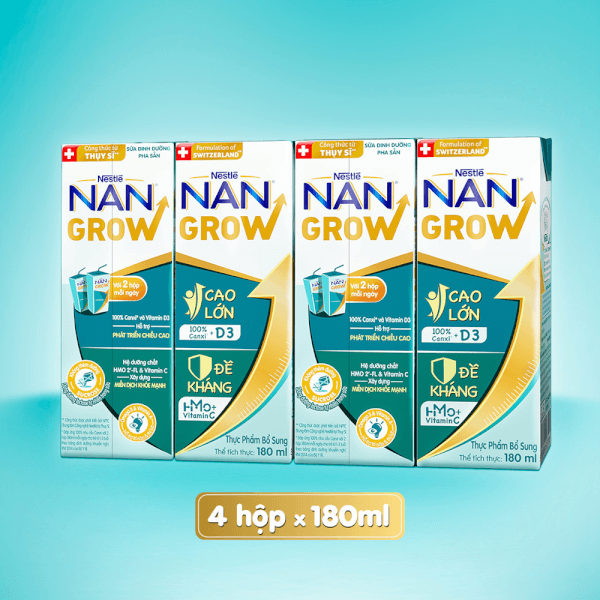 Combo 4 Thùng thực phẩm bổ sung Nestlé NANGROW 6 (4x180ml)