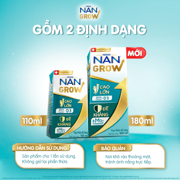 Combo 4 Thùng thực phẩm bổ sung Nestlé NANGROW 6 (4x180ml)