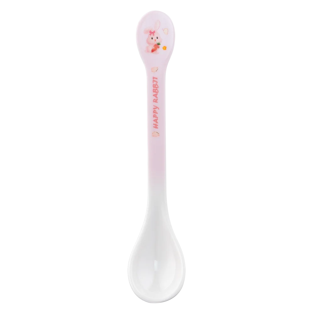 Thìa ăn dặm melamine cao cấp Moreware (2 cái/vỉ, 9013, thỏ hồng)