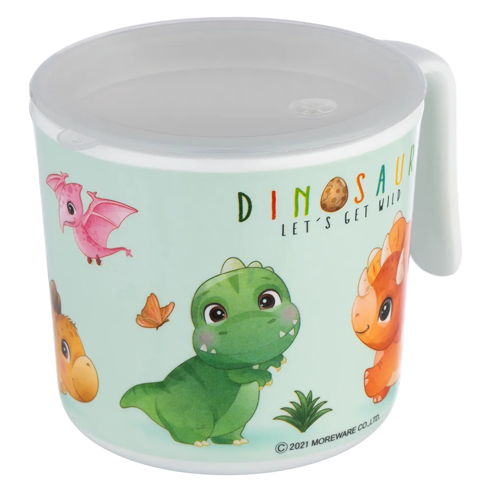 Cốc uống nước có nắp đậy melamine cao cấp Moreware (220ml, 1005, khủng long)