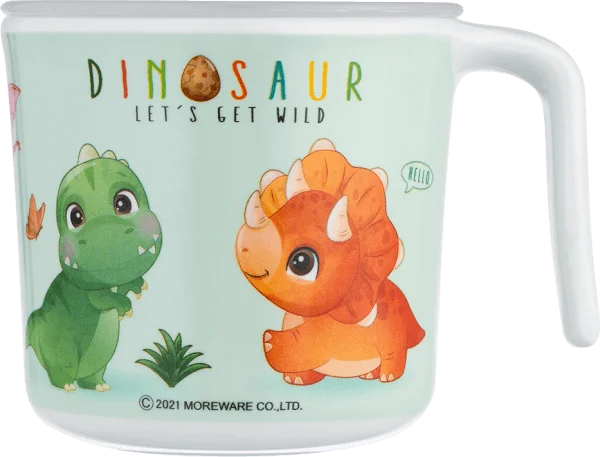Cốc uống nước có nắp đậy melamine cao cấp Moreware (220ml, 1005, khủng long)
