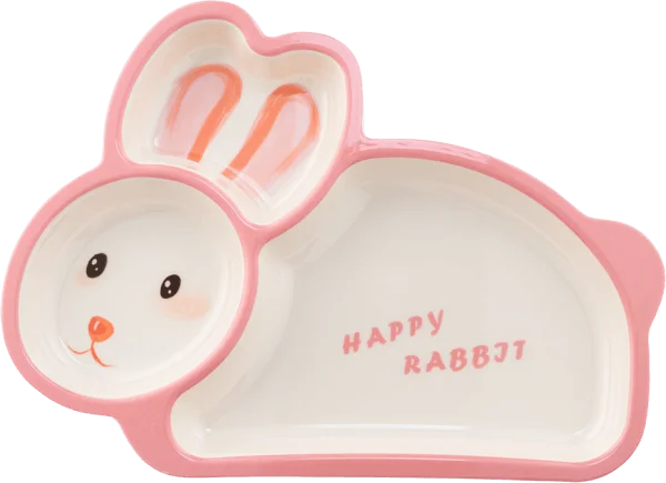 Khay ăn dặm 3 ngăn melamine cao cấp Moreware (D2344, hình thỏ)