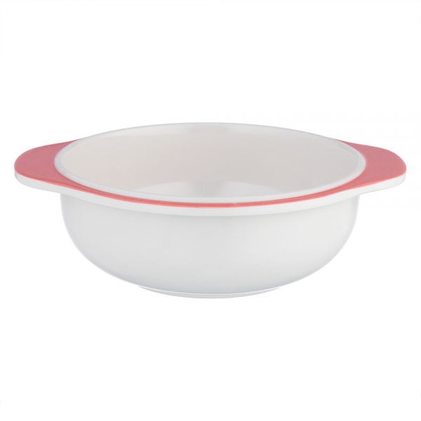 Bát ăn dặm melamine cao cấp Moreware (W6082, tay cầm, thỏ hồng)