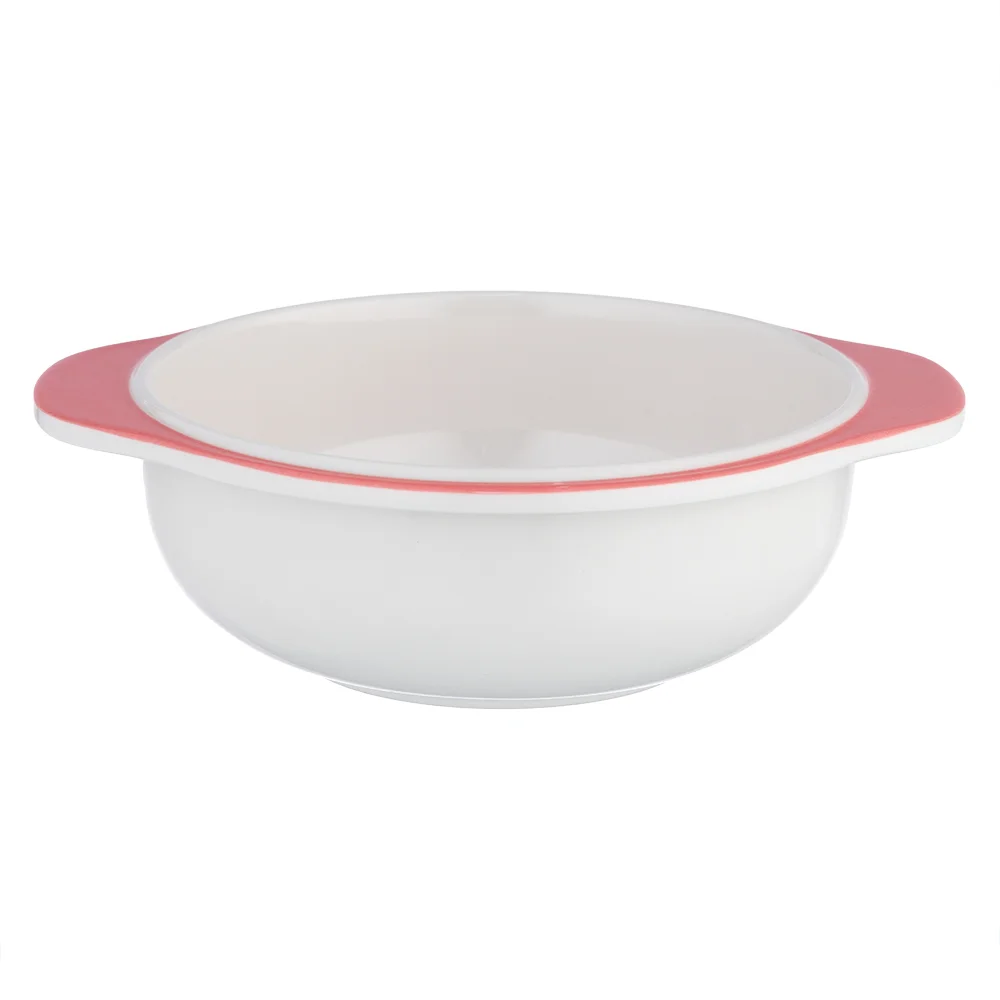 Bát ăn dặm melamine cao cấp Moreware (W6082, tay cầm, thỏ hồng)