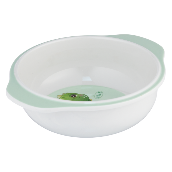 Bát ăn dặm melamine cao cấp Moreware (W6082, tay cầm, khủng long)