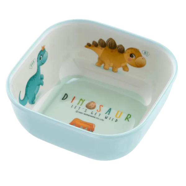 Bát ăn dặm melamine cao cấp Moreware (SW6343, vuông, khủng long)