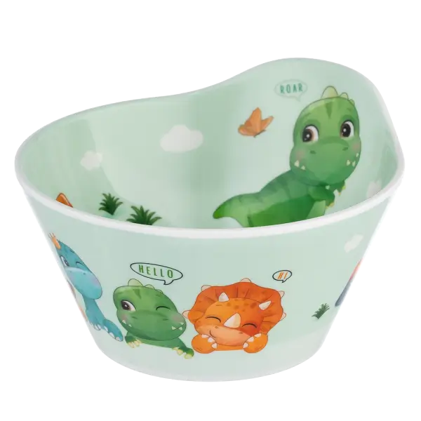 Bát ăn dặm melamine cao cấp Moreware (W6015, tròn, khủng long)