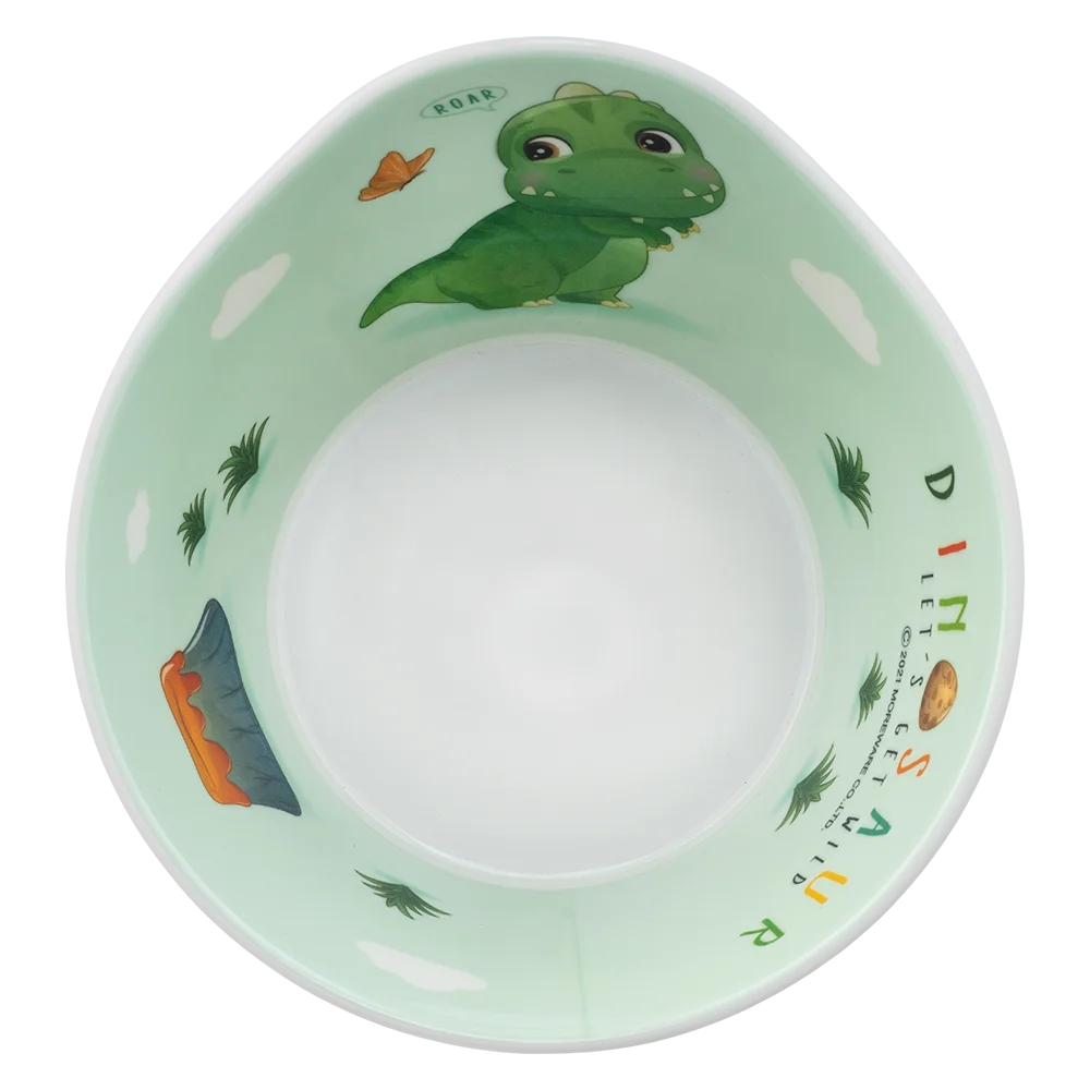 Bát ăn dặm melamine cao cấp Moreware (W6015, tròn, khủng long)