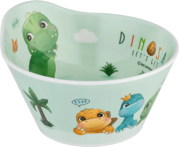 Bát ăn dặm melamine cao cấp Moreware (W6015, tròn, khủng long)