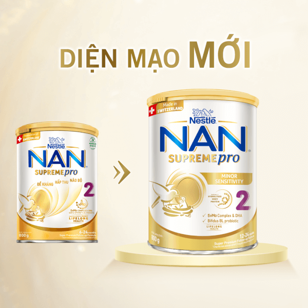 Sữa NAN SUPREME PRO số 2 800g (12-24 tháng)