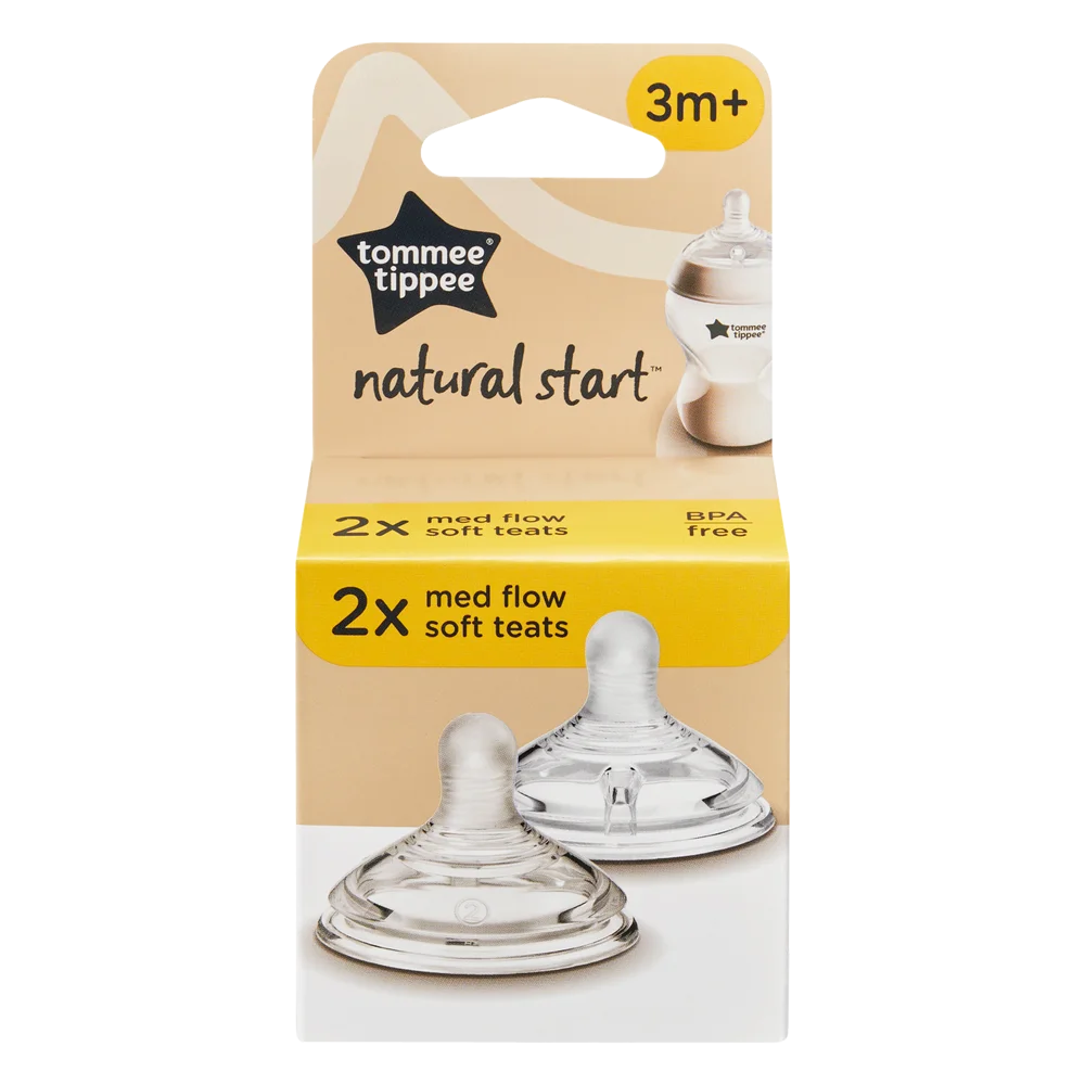 Núm ty silicon siêu mềm tự nhiên cho bé Tommee Tippee Natural Start  Medium Flow 3-6 tháng (vỉ đôi)