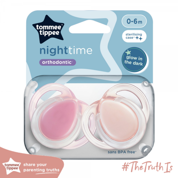 Ty ngậm dạ quang cho bé Tommee Tippee Night Time 0-6 tháng (vỉ đôi)