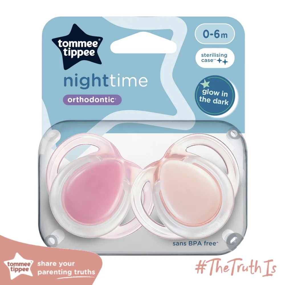 Ty ngậm dạ quang cho bé Tommee Tippee Night Time 0-6 tháng (vỉ đôi) (giao mẫu ngẫu nhiên)