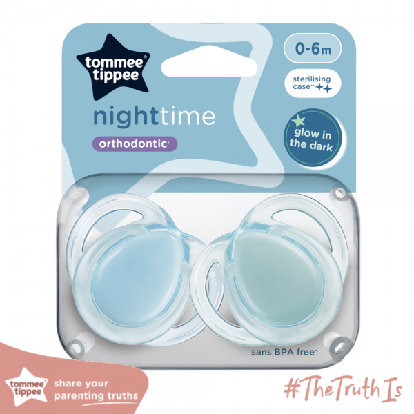 Ty ngậm dạ quang cho bé Tommee Tippee Night Time 0-6 tháng (vỉ đôi)