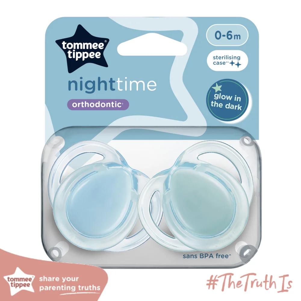 Ty ngậm dạ quang cho bé Tommee Tippee Night Time 0-6 tháng (vỉ đôi) (giao mẫu ngẫu nhiên)