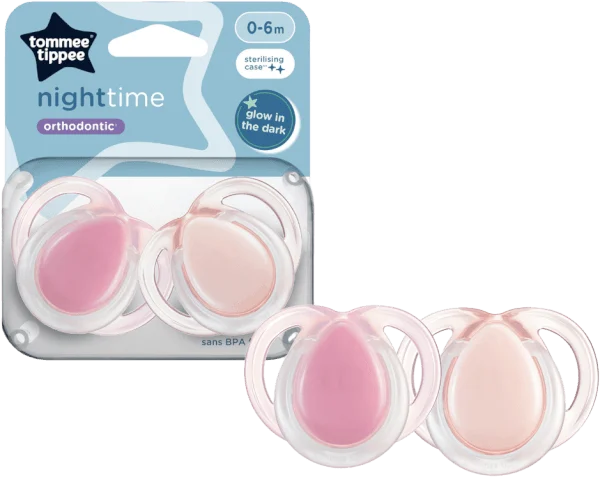 Ty ngậm dạ quang cho bé Tommee Tippee Night Time 0-6 tháng (vỉ đôi) (giao mẫu ngẫu nhiên)