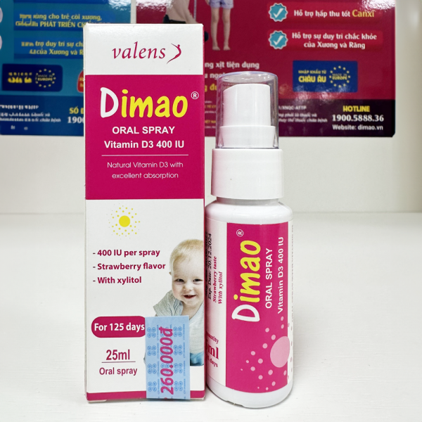 Xịt bổ sung Vitamin D3 thuần DIMAO ORAL SPRAY 400IU