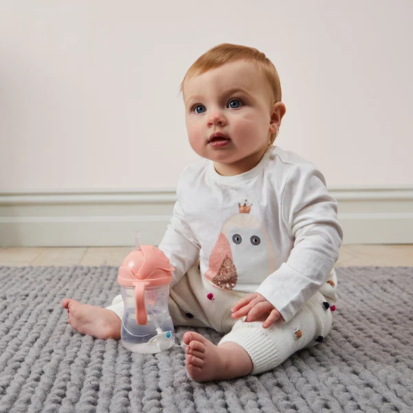 Bình nước 360 độ cho bé tập uống nước Bbox 240ml (màu cam pastel, Bbox-521)