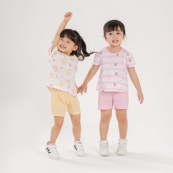 Bộ bé gái ngắn Animo Easy KN0724047 (1-4Y,Hồng)