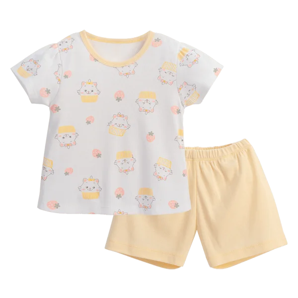 Bộ bé gái ngắn Animo Easy BH0724044 (1-4Y,Vàng)