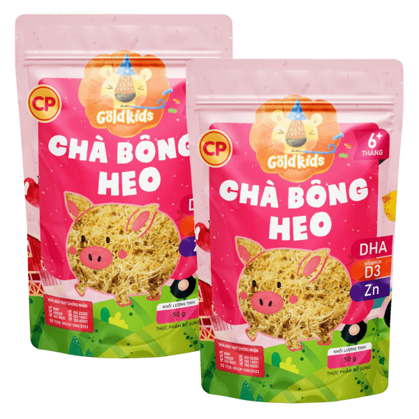 Combo 2 Chà bông heo Goldkids 50gr