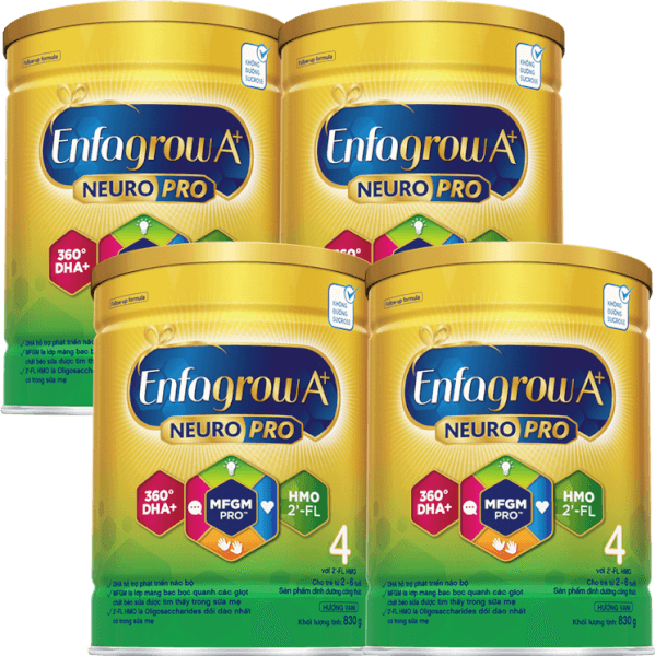 Combo 4 Sữa Enfagrow A+ số 4 830g (2-6 tuổi) 2Flex