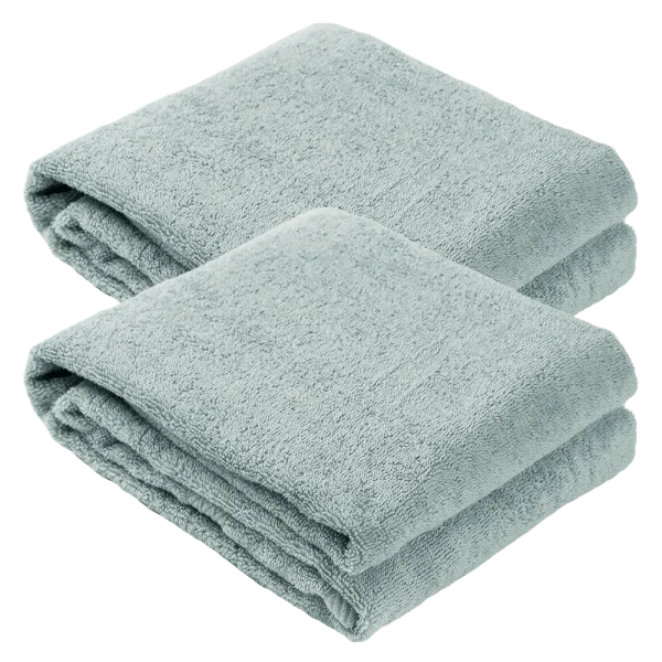 Combo 2 Khăn tắm thêu hoa lá Cotton Animo T2304_HV003 (60x120cm,Xanh rêu)