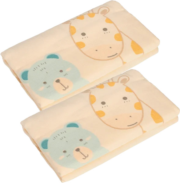 Combo 2 Khăn tắm trẻ em Cotton Vườn Bách Thú Animo BM9T (60x120cm,Trắng)