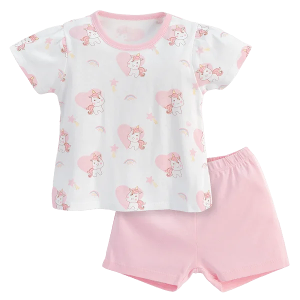 Bộ bé gái ngắn Animo Easy KN0724049 (1-4Y,Hồng)