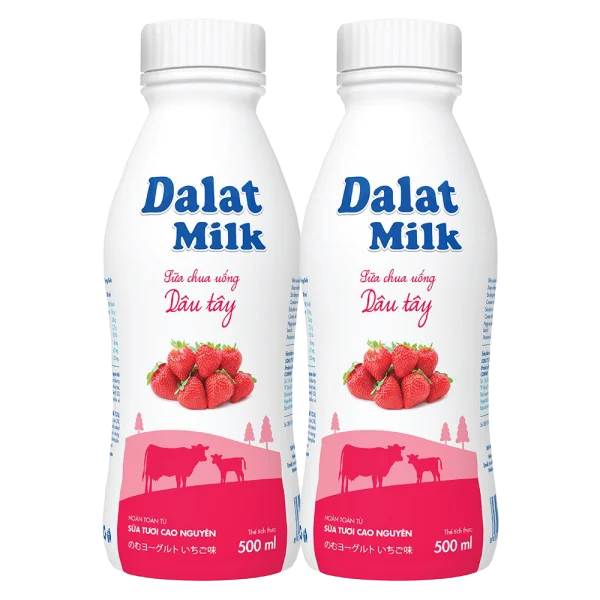Combo 2 Sữa chua uống dâu tây 500ml