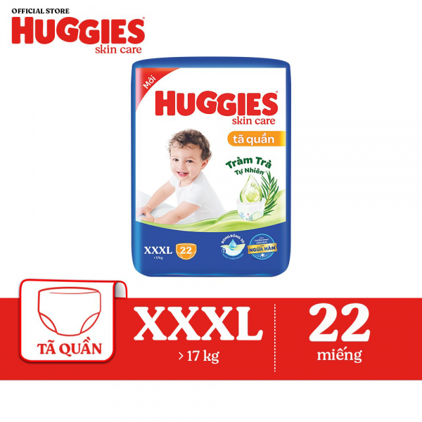 Tã quần Huggies Skincare (XXXL, >17kg, 22+6 miếng)