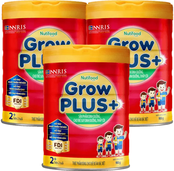 Combo 3 Sữa GrowPlus+ Đỏ 2+ tuổi, 900g