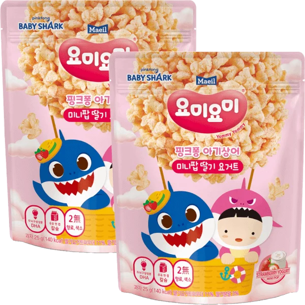 Combo 2 Thực Phẩm Bổ Sung Bánh Bỏng Bổ Sung Dha Yommy Maeil Vị Sữa Chua Dâu Tây