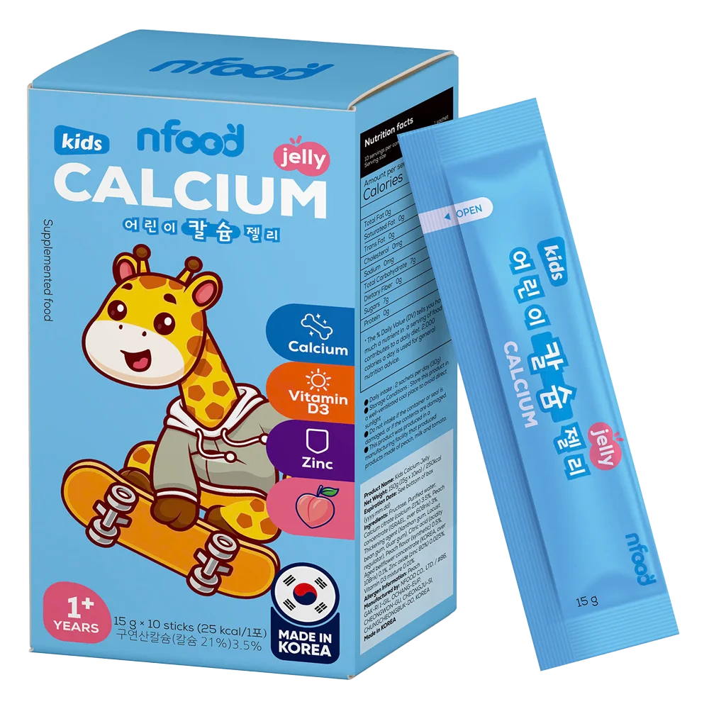 Combo 2 Thực phẩm bổ sung thạch Calci trẻ em NFood hương đào