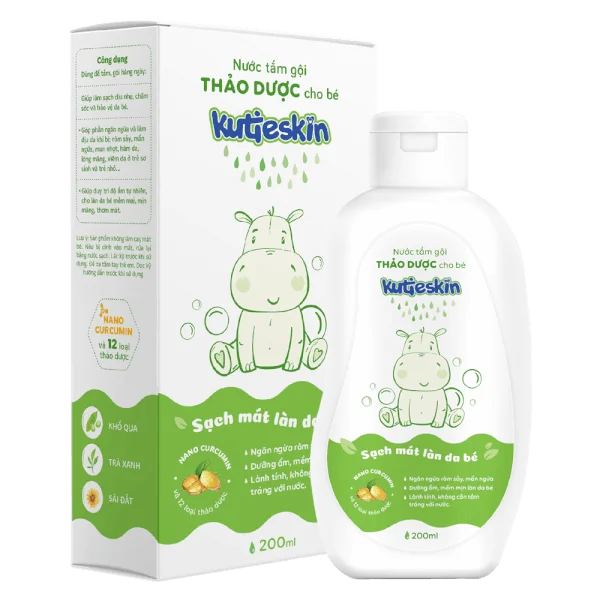 Nước tắm gội thảo dược cho bé Kutieskin 200ml