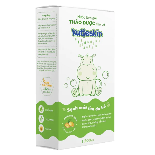 Nước tắm gội thảo dược cho bé Kutieskin 200ml