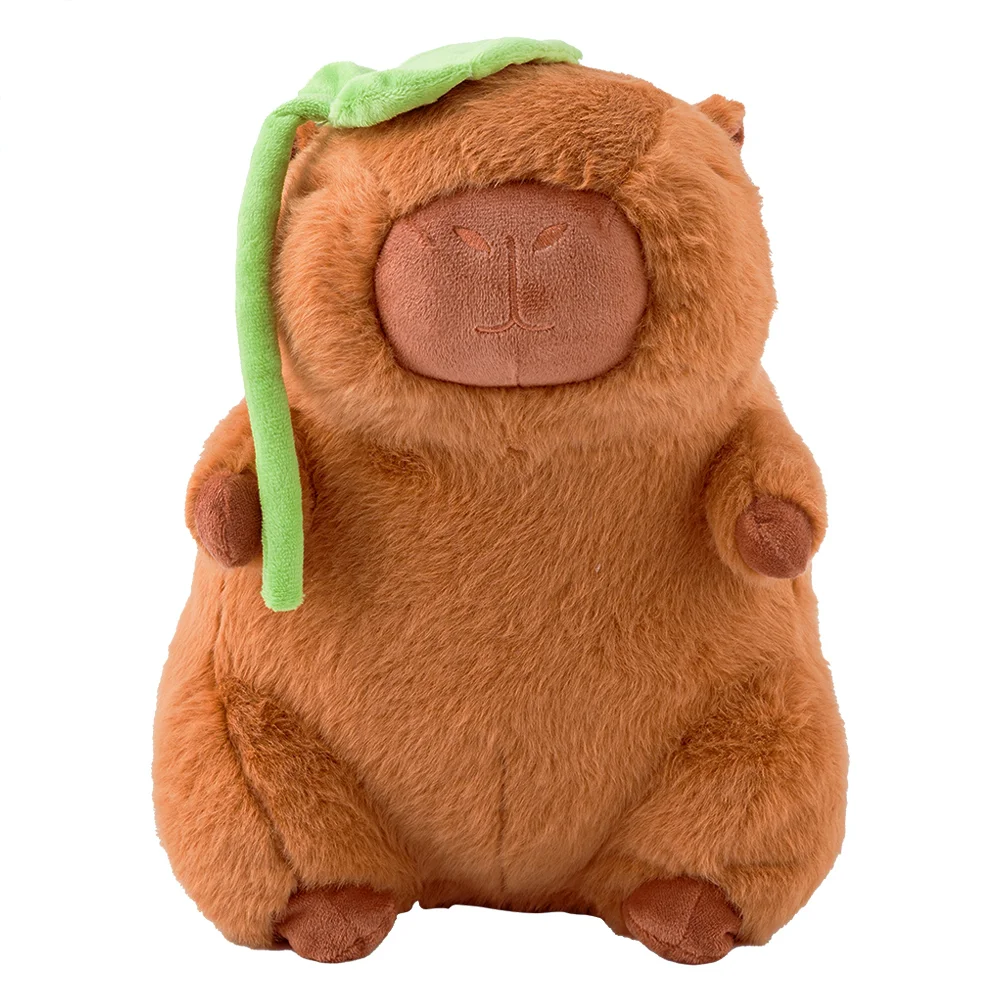 Thú bông capybara cầm lá cây ngộ nghĩnh C407 (ADC)