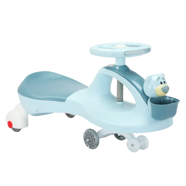 Xe lắc con gấu có nhạc đèn và giỏ đựng 908 C406 (Xanh dương)