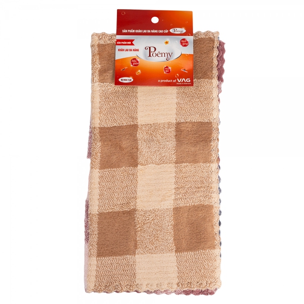 Combo 2 Combo 3 khăn đa năng Microfiber Poemy (30x30cm, Nhiều màu)