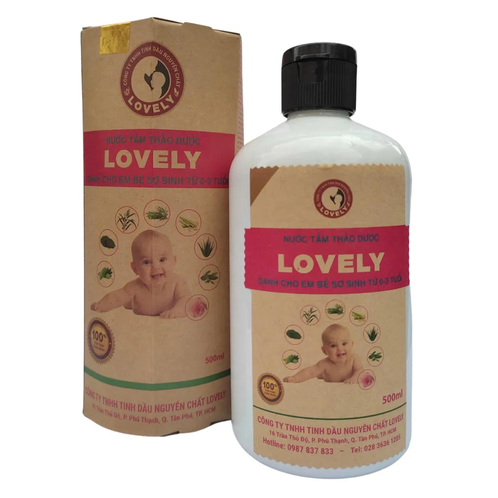 Nước tắm thảo dược Lovely - Dành cho bé sơ sinh từ 0-3 tuổi 500ml