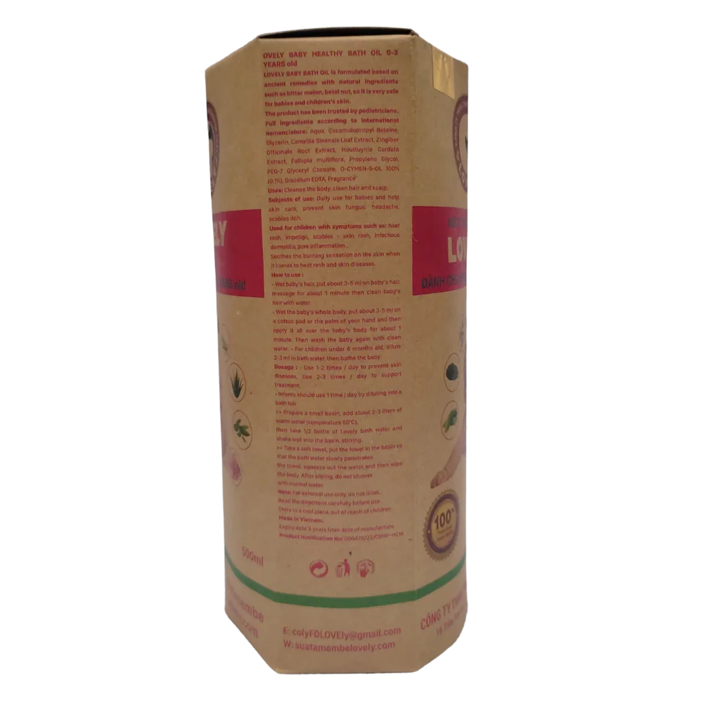 Nước tắm thảo dược Lovely - Dành cho bé sơ sinh từ 0-3 tuổi 500ml